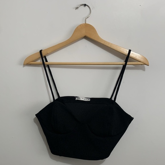 BNWOT Zara Women's STRAP CROP Bustier TOP size S - Picture 2 of 4
